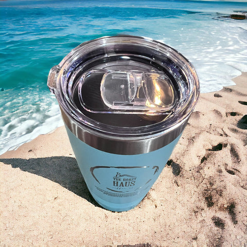 20oz stainless steel tumbler with slide lids - The Roast Haus Coffee Co.